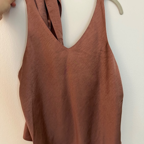 Wildfang Metallic Rose Brown The Empower Cami Top - Picture 3 of 6